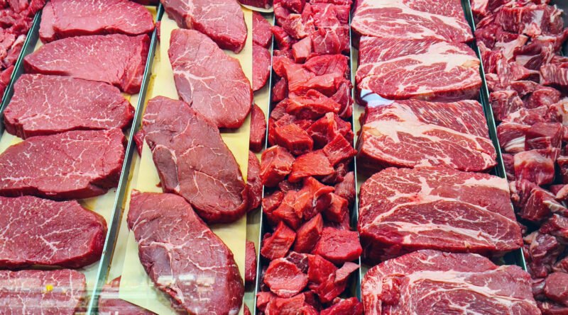 Cortes en una carnicería que ilustran el consumo de carne