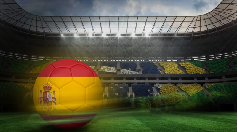 Pelota con los colores de España en un estadio que ilustra a España finalista