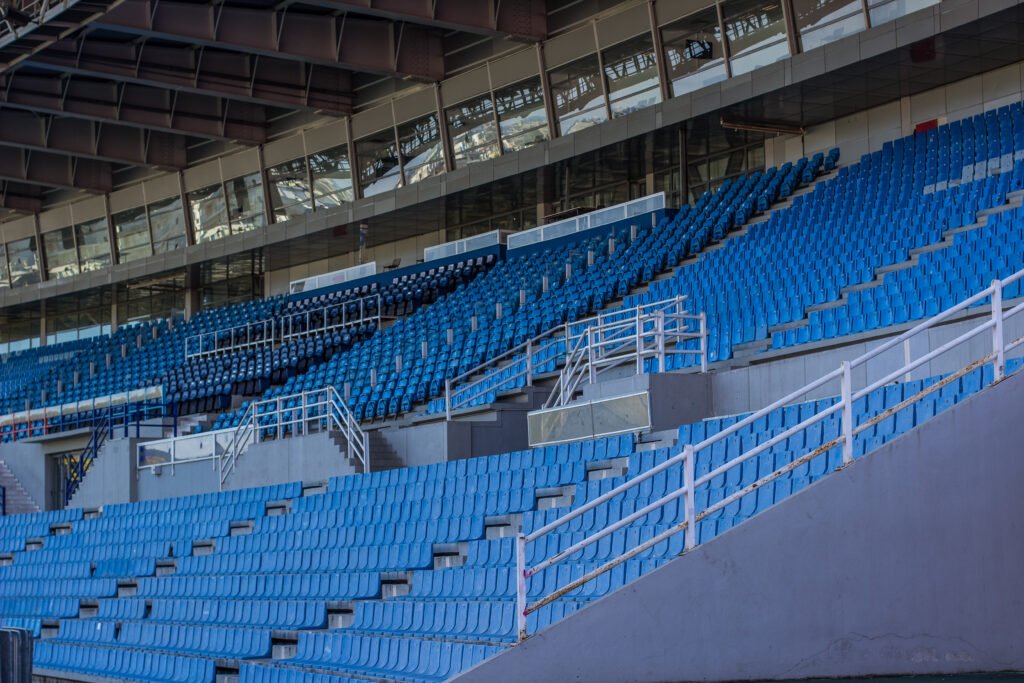 Estadio de fútbol que ilustra la semifinal España-Francia del Mundial