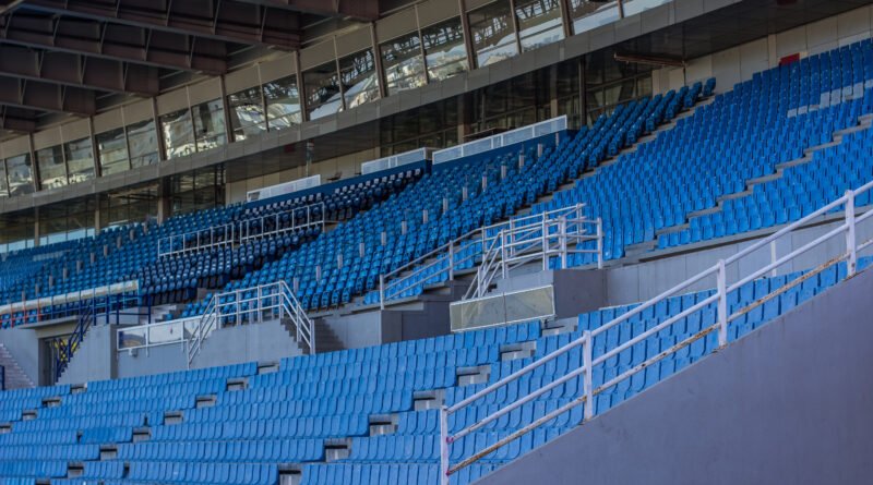 Estadio de fútbol que ilustra la semifinal España-Francia del Mundial
