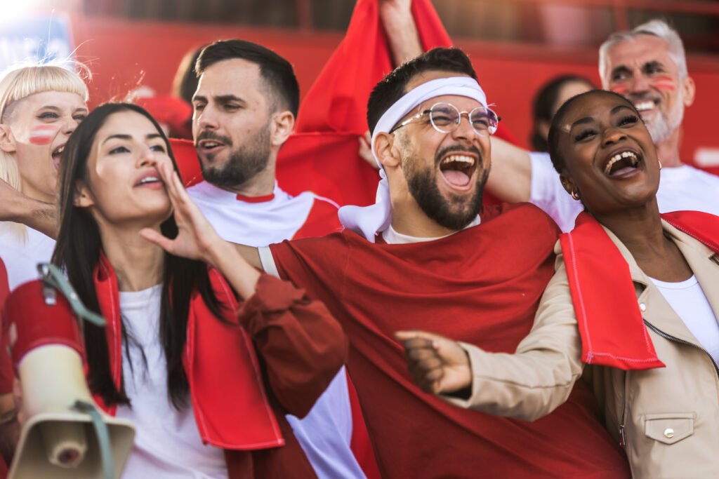 Hinchas en un estadio que ilustran a la Selección argentina en el Mundial 2026