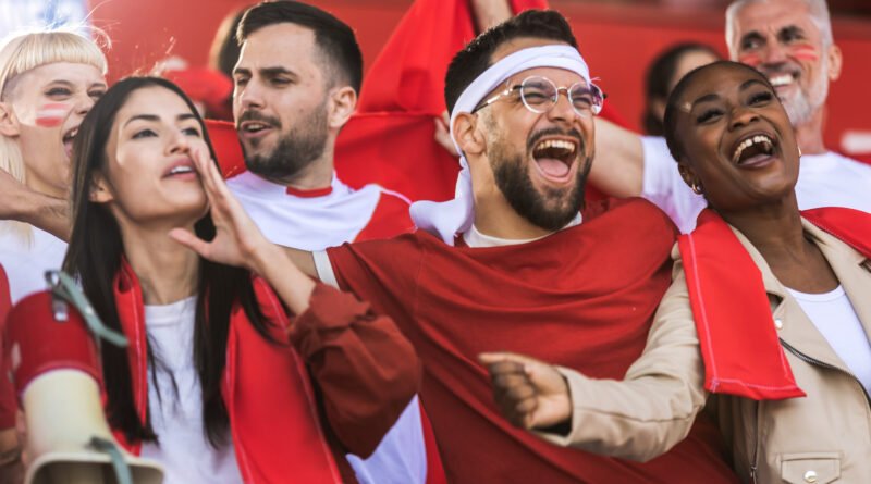 Hinchas en un estadio que ilustran a la Selección argentina en el Mundial 2026