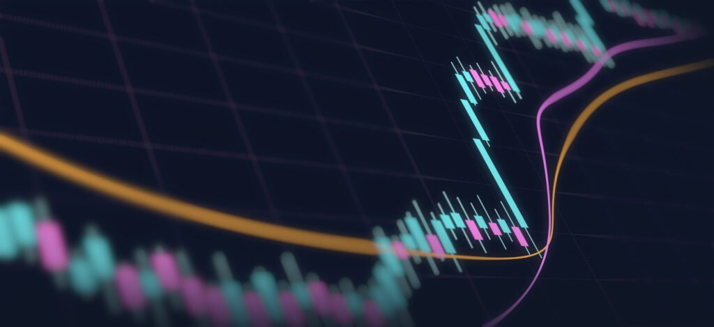 cierre de mercados: gráfico bursátil en alza con línea verde