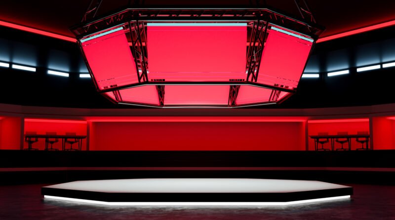 Gran Hermano: set de televisión con cámaras y luces de estudio