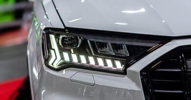 GWM Ora 5: detalle en primer plano del faro LED de un auto moderno
