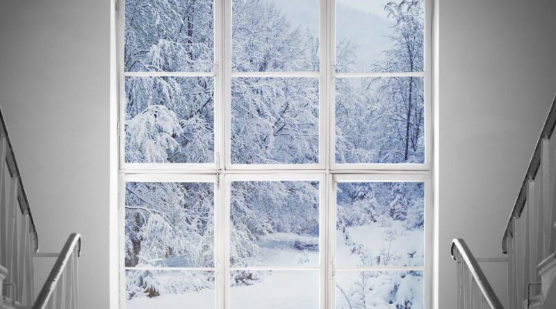 paro docente Tierra del Fuego: ventana con paisaje nevado de invierno