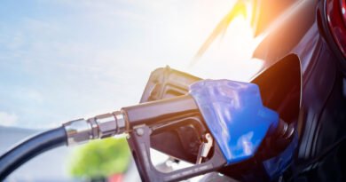 precio de la nafta: surtidor cargando combustible en una estación de servicio