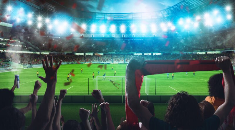 Racing vs Boca: estadio de fútbol de noche con hinchas