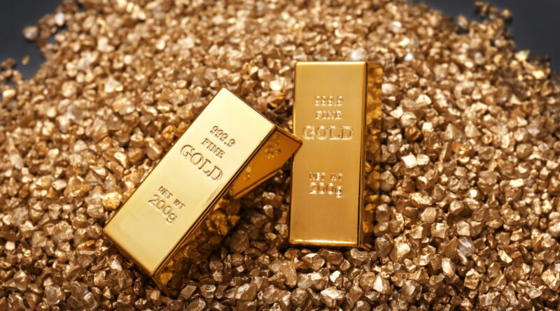 Reservas del Banco Central: lingotes de oro apilados