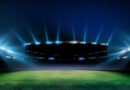 River de Ponzio: cancha de fútbol iluminada por reflectores de noche