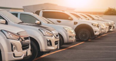 vehículos 0km: hilera de autos nuevos en una playa de estacionamiento
