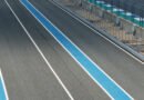 Colapinto en España: pista de automovilismo con línea azul