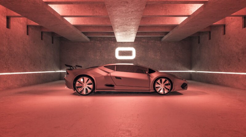 Ferrari F-40 de Hamilton: auto deportivo rojo en un garaje