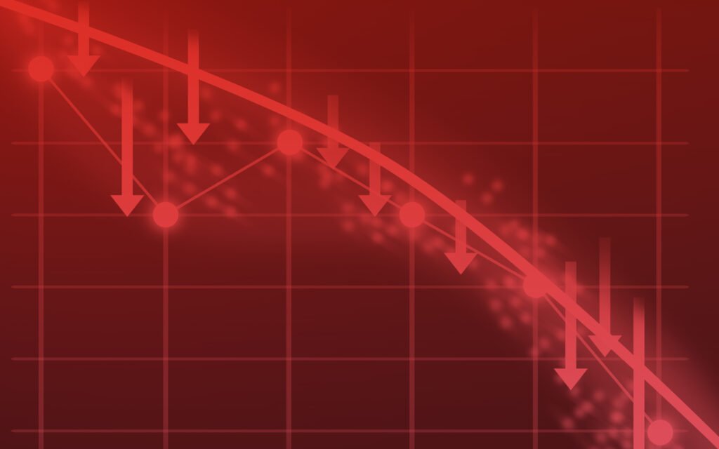 Inversión extranjera: gráfico financiero en caída