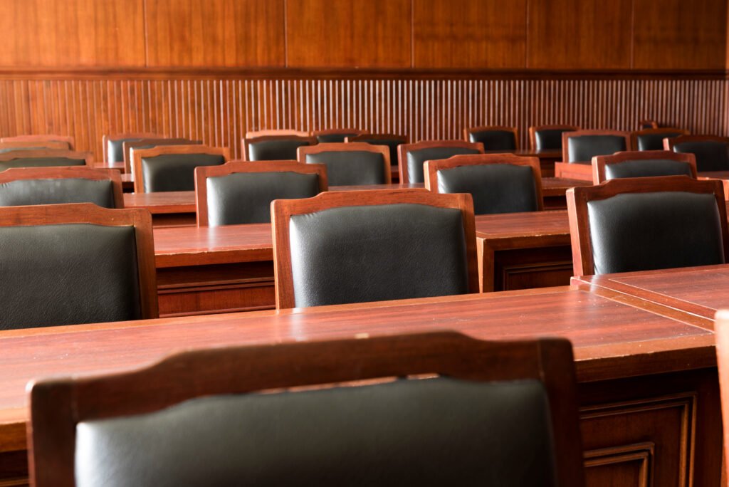 Juicio a Pity Álvarez: sala de tribunales vacía
