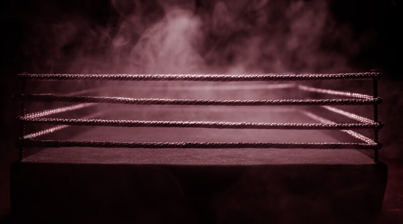Párense de Manos: ring de boxeo iluminado en una arena