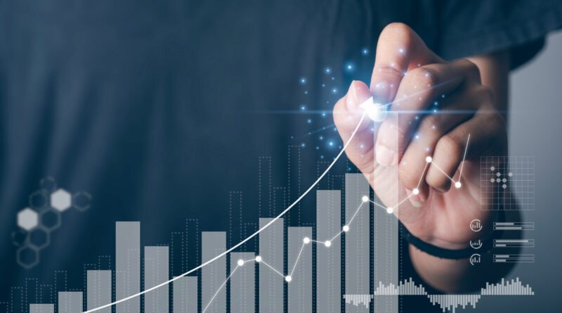 Presupuesto 2027: gráfico financiero ascendente de crecimiento económico