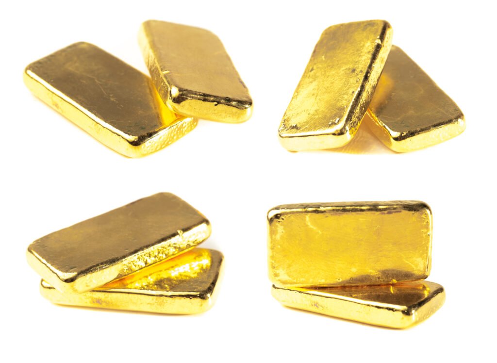 reservas del Banco Central: lingotes de oro apilados