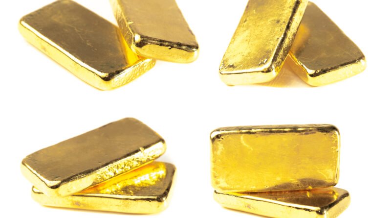 reservas del Banco Central: lingotes de oro apilados