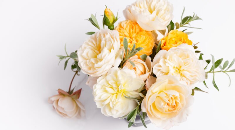 salud de Mirtha Legrand: ramo de flores blancas