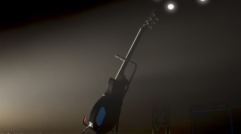 guitarra criolla en un escenario con reflector, adiós a Piero