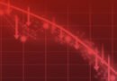 efecto Brasil: gráfico de mercado cayendo en rojo con flechas hacia abajo