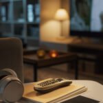 estrenos de streaming: living con un televisor encendido de noche