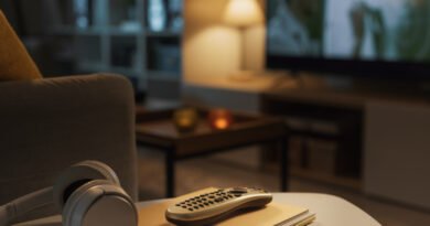 estrenos de streaming: living con un televisor encendido de noche