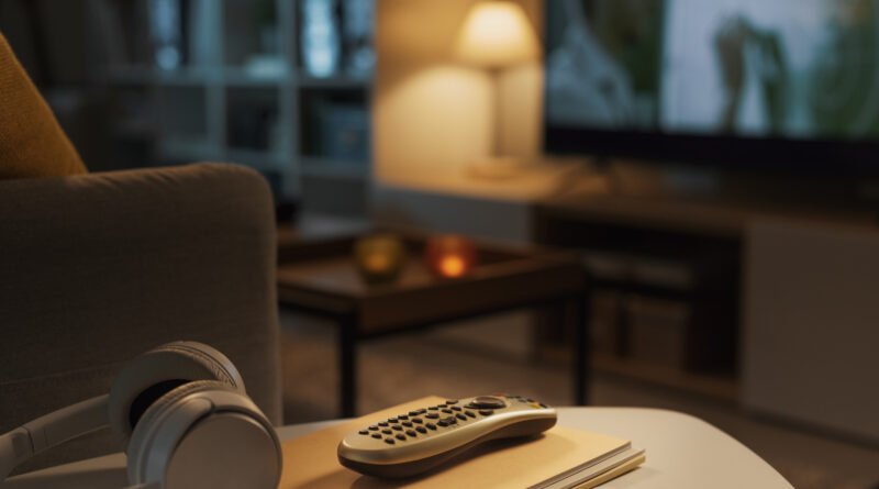 estrenos de streaming: living con un televisor encendido de noche