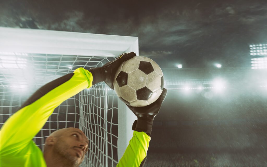 Gerónimo Rulli: arquero atajando un penal en el estadio