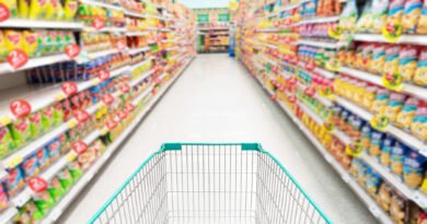 inflación de septiembre: changuito en góndola de supermercado