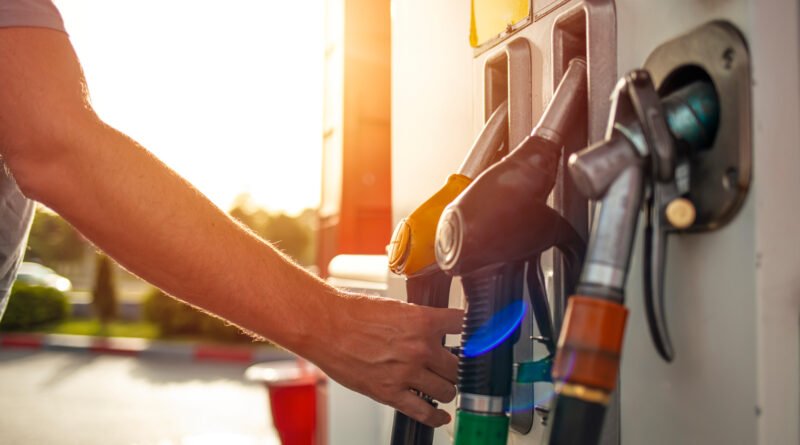 mano sosteniendo un surtidor de combustible, precios de la nafta